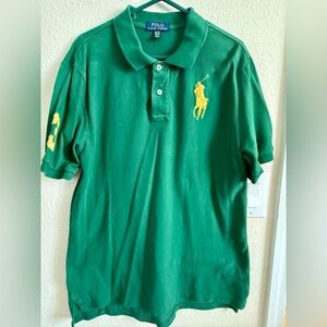 Polo by Ralph Lauren Hunter green Shirt with Yellow Embroidery